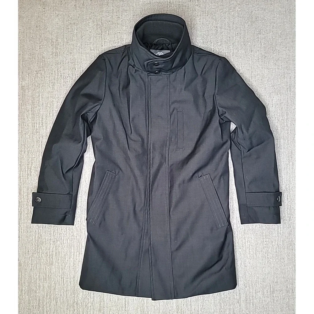 Appaman Tailoring Winter Coat Boys Size 8 Dark Gray‎ Lined Zipper Snap Jacket